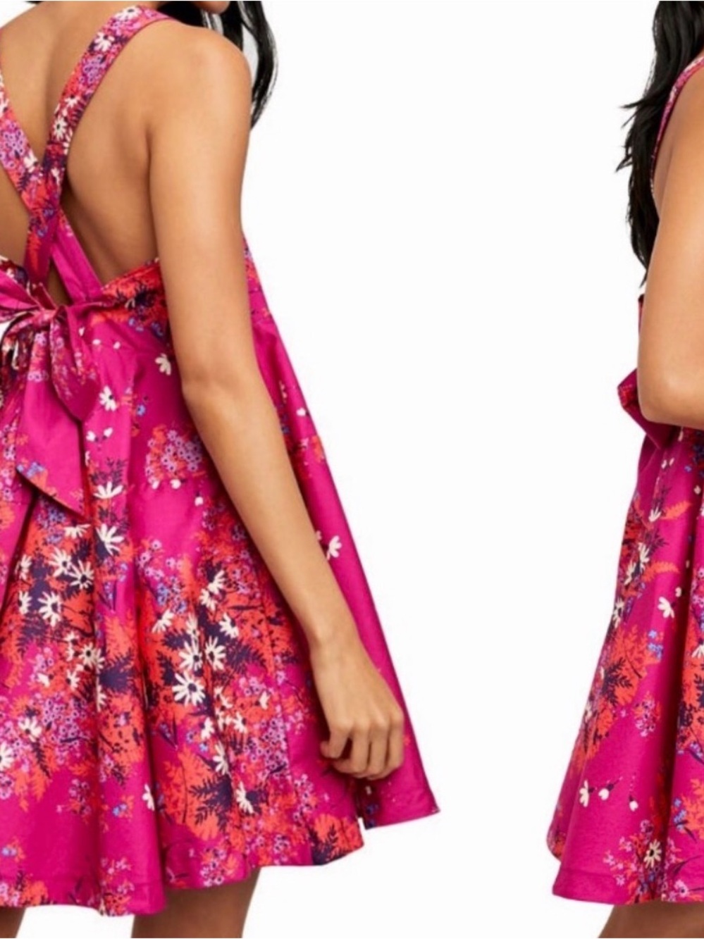 Free People Girls' Fuchsia Floral Back-Tie Sundress
